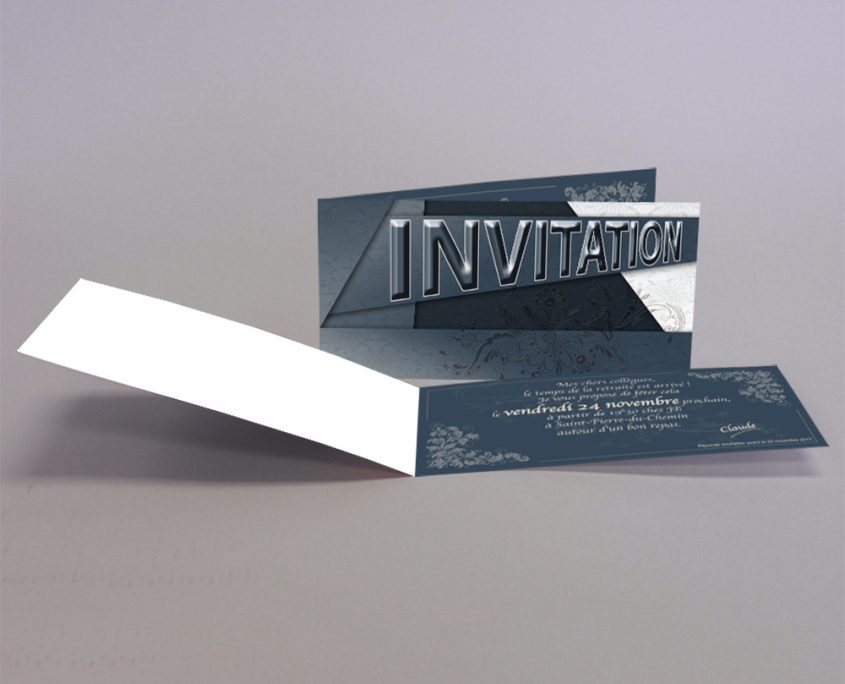 Création carton d'invitation retraite, devis gratuit - Hervé Roux, Infographiste Print & Web en Vendée