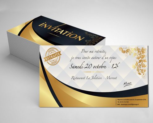 Création carton d'invitation-anniversaire 60 ans pas cher - Hervé Roux, Infographiste Print & Web en Vendée, Pays de La Loire, France