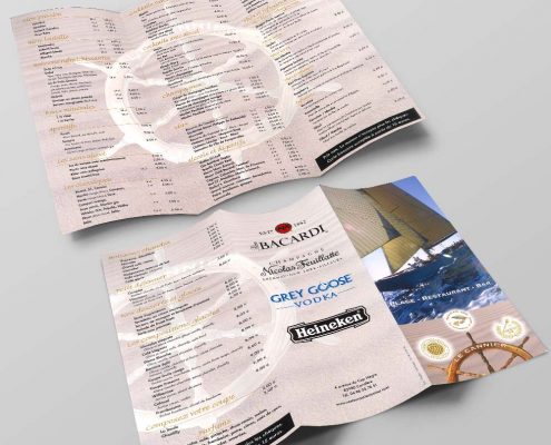 Création d'une carte de restaurant, Saint-Tropez, Var, France | Hervé Roux, Infographiste Print & Web en Vendée